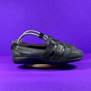 Cobb Hill Penfield Black Leather Fisherman Women's Slip On Shoe 100137 Size 8.5